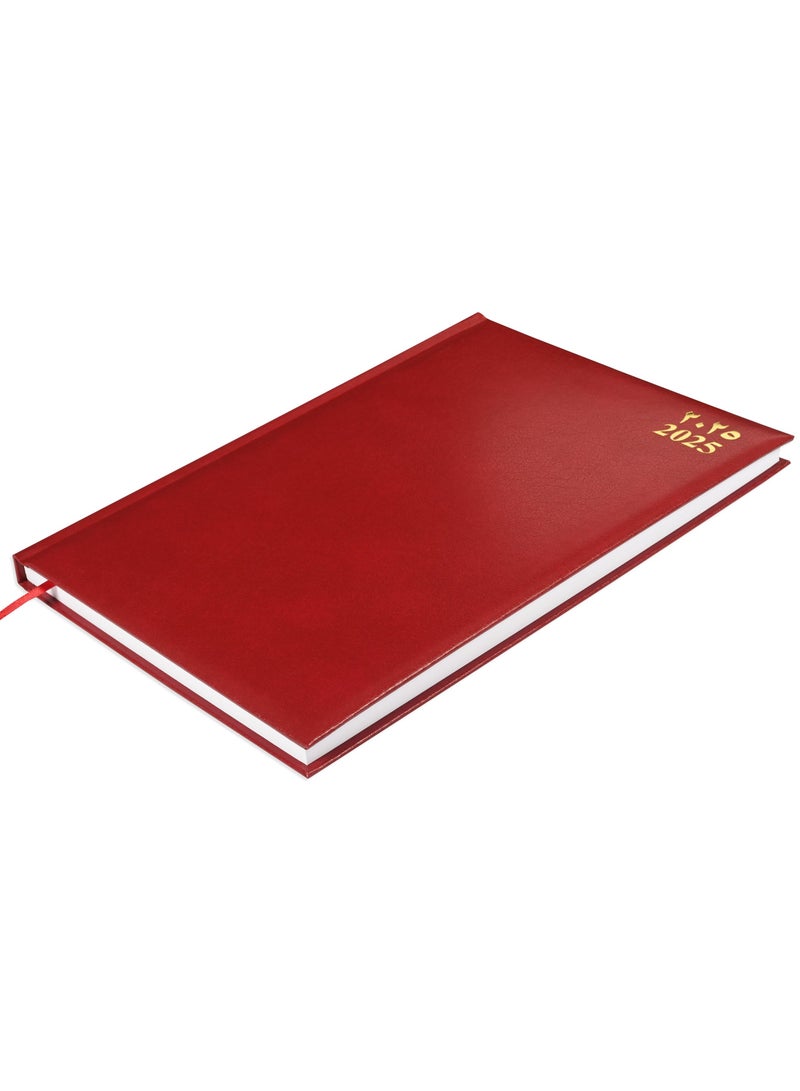 FIS A4 Diary 2025 Arabic/English (Saturday & Sunday Combined) Maroon - FSDI48AE25MR - Image 1