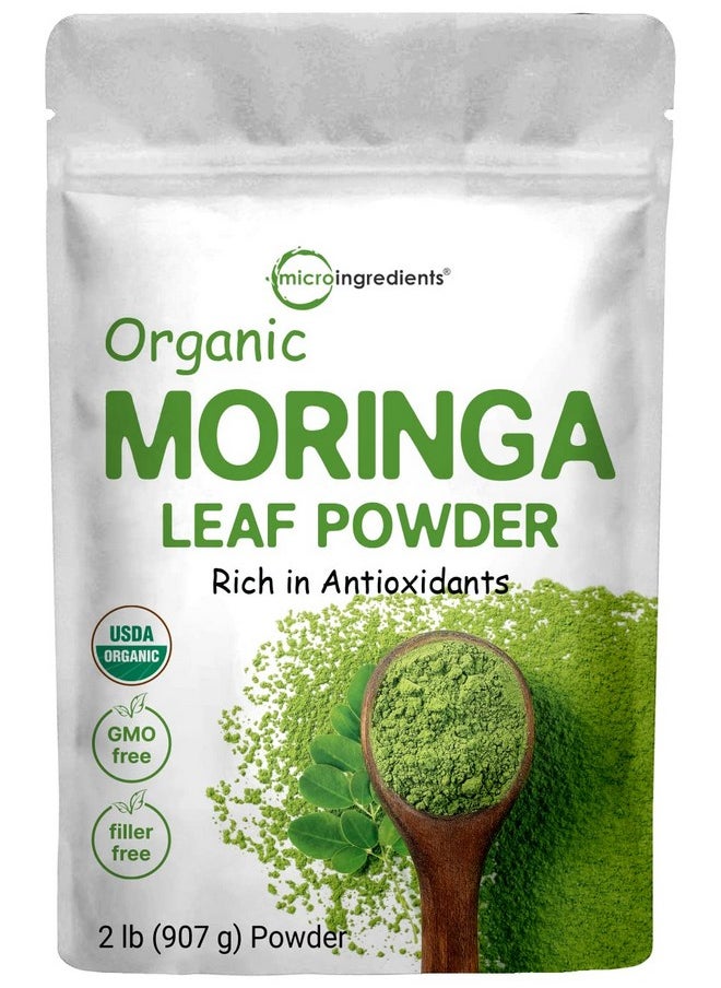 Micro Ingredients - Moringa Powder Organic Moringa Oleifera Leaf Powder 2 Pounds Rich In Antioxidants And Immune Vitamin Great Superfoods For Moringa Tea Moringa Drink Moringa Powder For Hair India Grown Vegan - Image 1