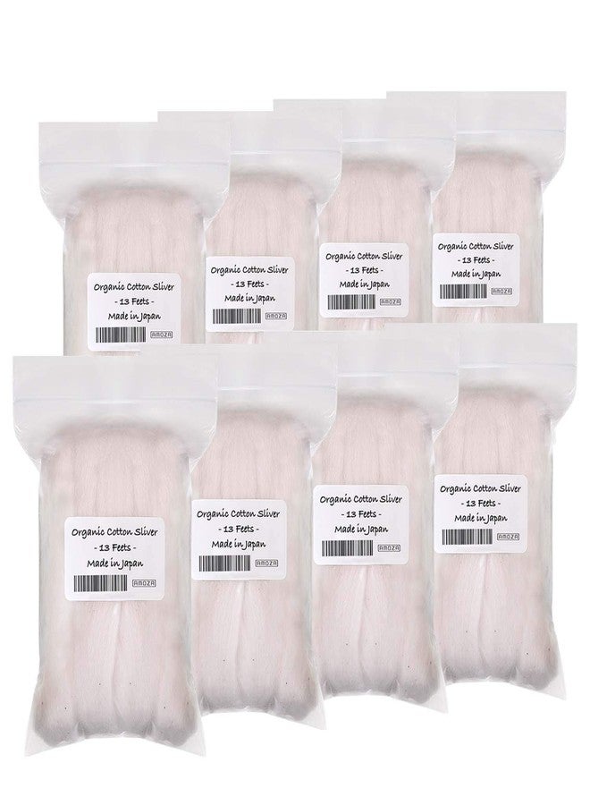 AMOZA Japanese Organic Cotton Sliver 13 Feets 100% Organic Unbleached [Made in Japan] (8 Packs) - Image 1