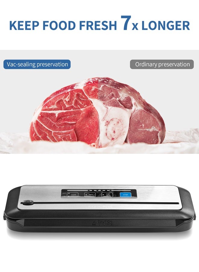 INKBIRD - INKBIRD Vacuum Sealer Machine INK-VS01, 80kPa One-Touch Automatic Sealing Machine for Food Preservation Storage, Preserving Moist/Dry Foods Packer with Built-in Cutter & BPA-Free Bags, Ideal for Sous Vide Cooking - Image 1