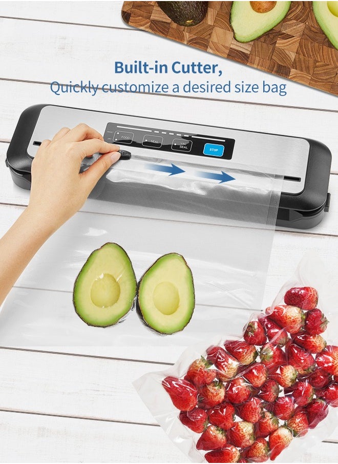 INKBIRD - INKBIRD Vacuum Sealer Machine INK-VS01, 80kPa One-Touch Automatic Sealing Machine for Food Preservation Storage, Preserving Moist/Dry Foods Packer with Built-in Cutter & BPA-Free Bags, Ideal for Sous Vide Cooking - Image 1