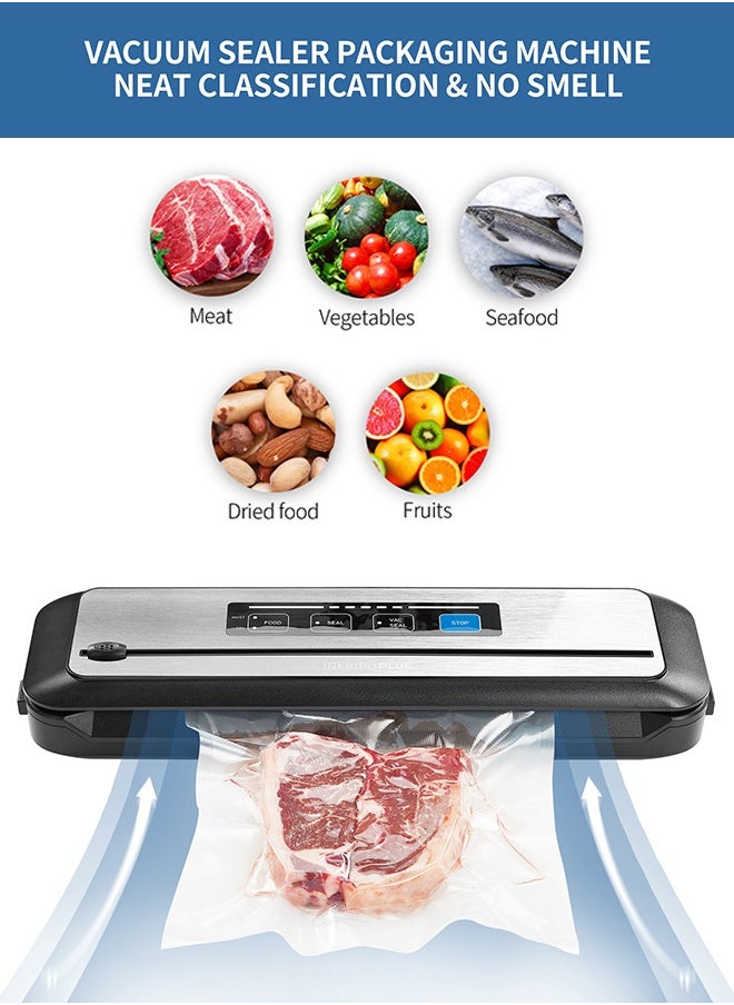INKBIRD - INKBIRD Vacuum Sealer Machine INK-VS01, 80kPa One-Touch Automatic Sealing Machine for Food Preservation Storage, Preserving Moist/Dry Foods Packer with Built-in Cutter & BPA-Free Bags, Ideal for Sous Vide Cooking - Image 1