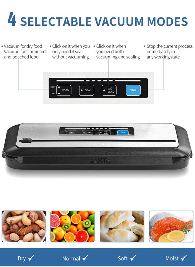 INKBIRD - INKBIRD Vacuum Sealer Machine INK-VS01, 80kPa One-Touch Automatic Sealing Machine for Food Preservation Storage, Preserving Moist/Dry Foods Packer with Built-in Cutter & BPA-Free Bags, Ideal for Sous Vide Cooking - Image 1