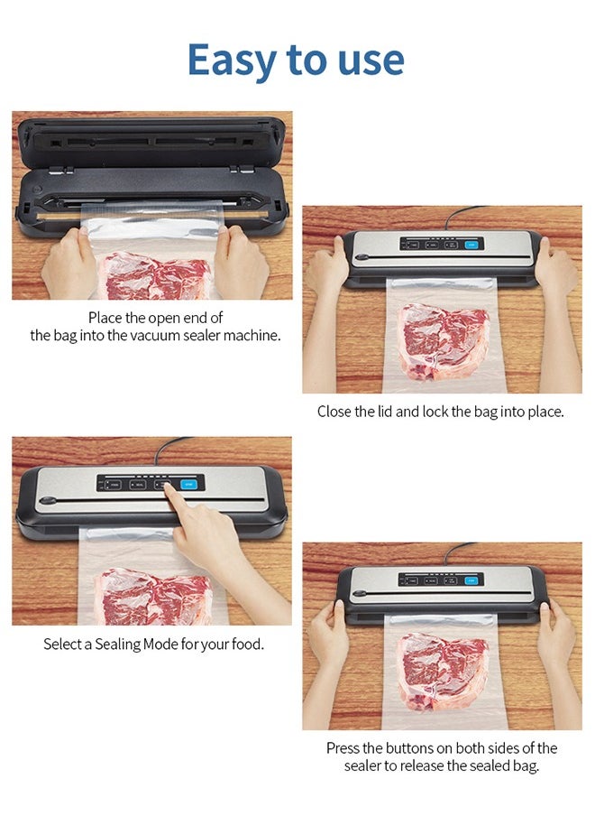 INKBIRD - INKBIRD Vacuum Sealer Machine INK-VS01, 80kPa One-Touch Automatic Sealing Machine for Food Preservation Storage, Preserving Moist/Dry Foods Packer with Built-in Cutter & BPA-Free Bags, Ideal for Sous Vide Cooking - Image 1