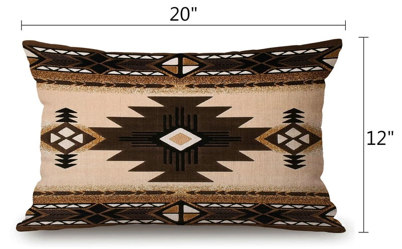 Solekla American Southwest Aztec Pillow Covers 12" x 20" Lumbar Pillow Covers Home Decorative Cotton Linen Cushion Case for Sofa Couch Housewarming Family Room DÃ©cor - Image 2