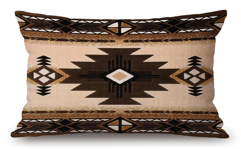 Solekla American Southwest Aztec Pillow Covers 12" x 20" Lumbar Pillow Covers Home Decorative Cotton Linen Cushion Case for Sofa Couch Housewarming Family Room DÃ©cor - Image 1