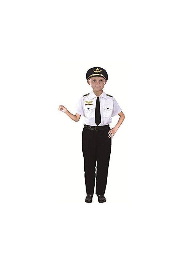 Toy Box Airline Captain Uniform for Kids, Pilot Costume Set with Cap, Complete Pilot Outfit, Occupational-inspired Costumes, Suitable for Performance, Cosplay and Role-playing Activities  - Image 2