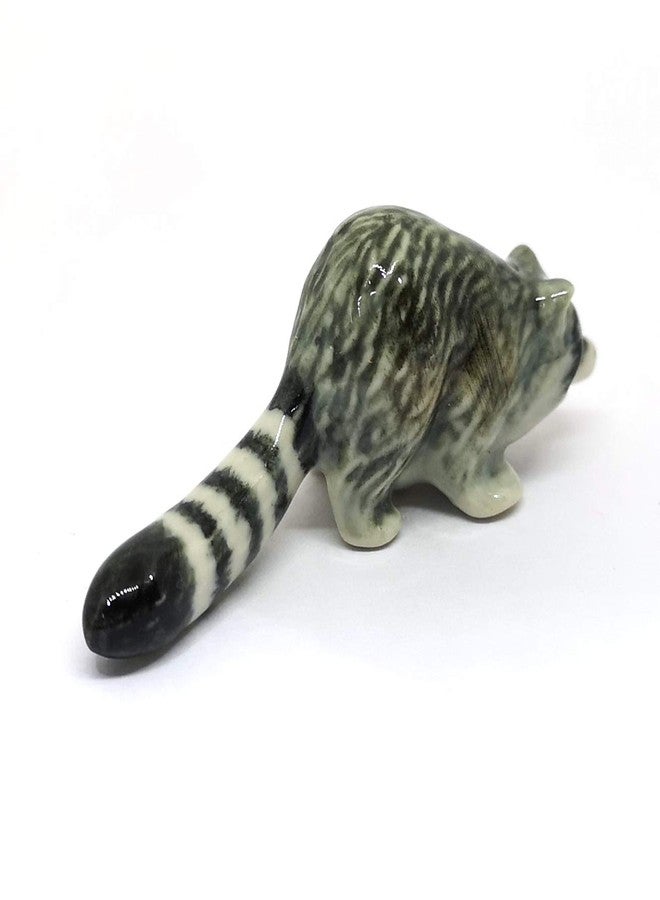ZOOCRAFT Ceramic Raccoon Figurine Wildlife Animal Hand Painted Porcelain Collectible Decor - Image 3