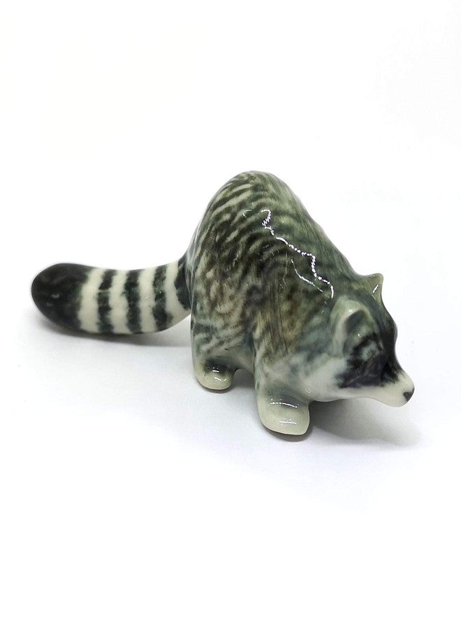 ZOOCRAFT Ceramic Raccoon Figurine Wildlife Animal Hand Painted Porcelain Collectible Decor - Image 1