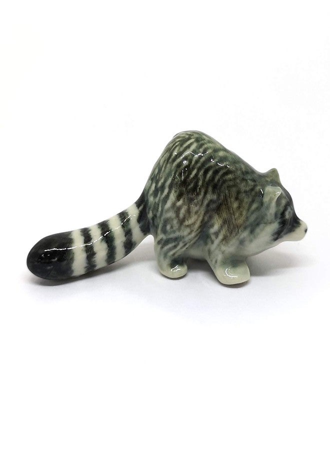 ZOOCRAFT Ceramic Raccoon Figurine Wildlife Animal Hand Painted Porcelain Collectible Decor - Image 2