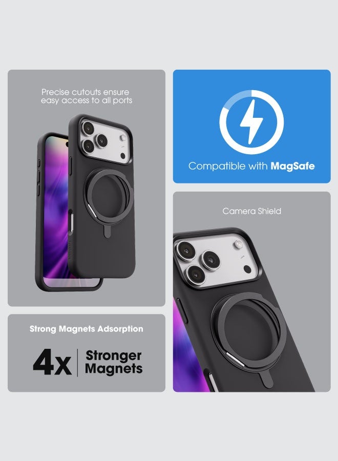 blupebble RingFlex MagSafe Compatible Case with 360° Foldable & Rotatable Kickstand for iPhone 17 Pro / iPhone 17 Pro Max – Shockproof Slim Protective Cover - Image 3