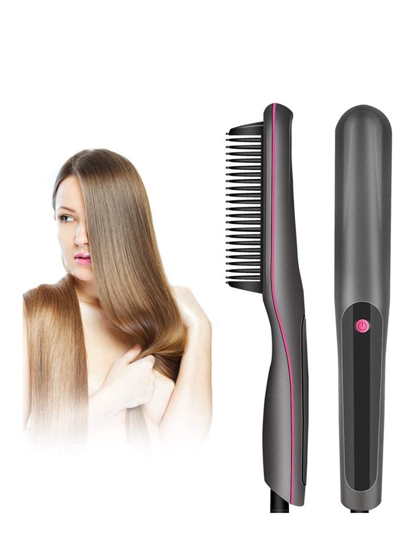 SYOSI Hair Straightening Brush, Electric Hot Comb with 3 Temp Settings, PTC Ceramic Hair Straighteners for Women Hair Styling Tool, UK PlugC - Image 1