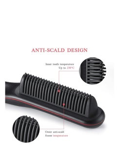 SYOSI Hair Straightening Brush, Electric Hot Comb with 3 Temp Settings, PTC Ceramic Hair Straighteners for Women Hair Styling Tool, UK PlugC  - Image 3