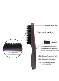 SYOSI Hair Straightening Brush, Electric Hot Comb with 3 Temp Settings, PTC Ceramic Hair Straighteners for Women Hair Styling Tool, UK PlugC  - Image 4
