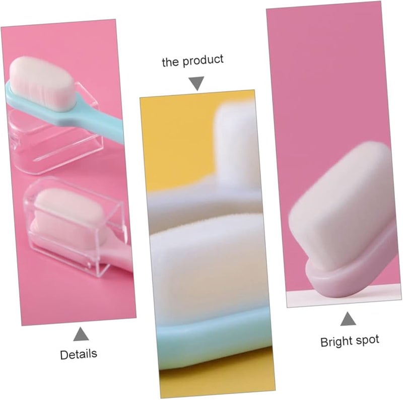 4 قطع فرشاة أسنان ذات شعيرات فائقة النعومة للعناية بالفم بعد الولادة، لطيفة على اللثة وتنظف بعمق - Image 3