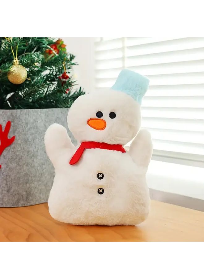 Christmas Plush Toys Set With Santa Claus Snowman Deer Elk Soft Stuffed Animals Red Green Blue White Cuddly Holiday Decorations Gifts Hat Snowman - Image 2