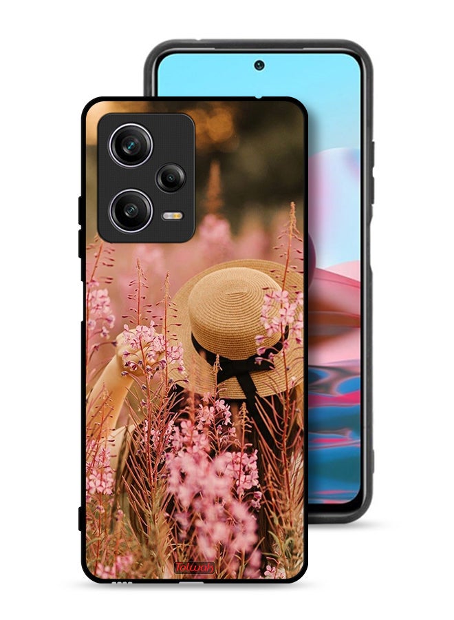 Tolwak Xiaomi Redmi Note 12 Pro Protective Case Cover Hat Girl In Flowers - Image 1