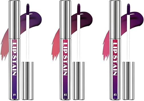 3 Pcs Peel Off Lip Stain Waterproof KissProof Lip Gloss SmudgeFree LongWearing NonSticky Formula Buildable Color Intensity Universal Shades Easy to Use Comfortable - Image 1