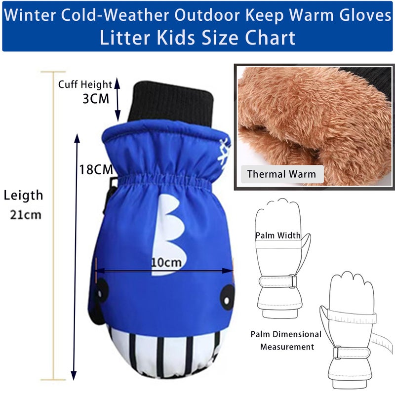 IZUS Winter-Warm-Mittens for Toddler-Girl-Boy Cute Snowboard-Ski-Gloves Water-Repellent Shark-Pattern-Gloves Kids 4-8T - Image 5