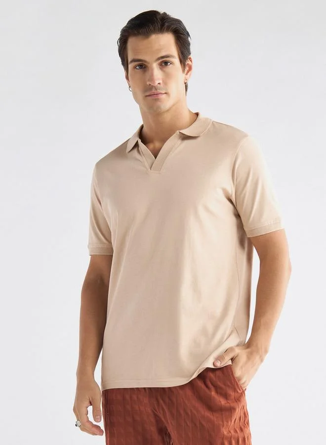 Splash FAV Solid Polo T-shirt with Short Sleeves