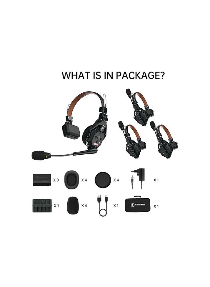 Hollyland Solidcom C1 Pro-4S Full-Duplex ENC Wireless Intercom System with 4 Headsets (1.9 GHz)  - Image 4