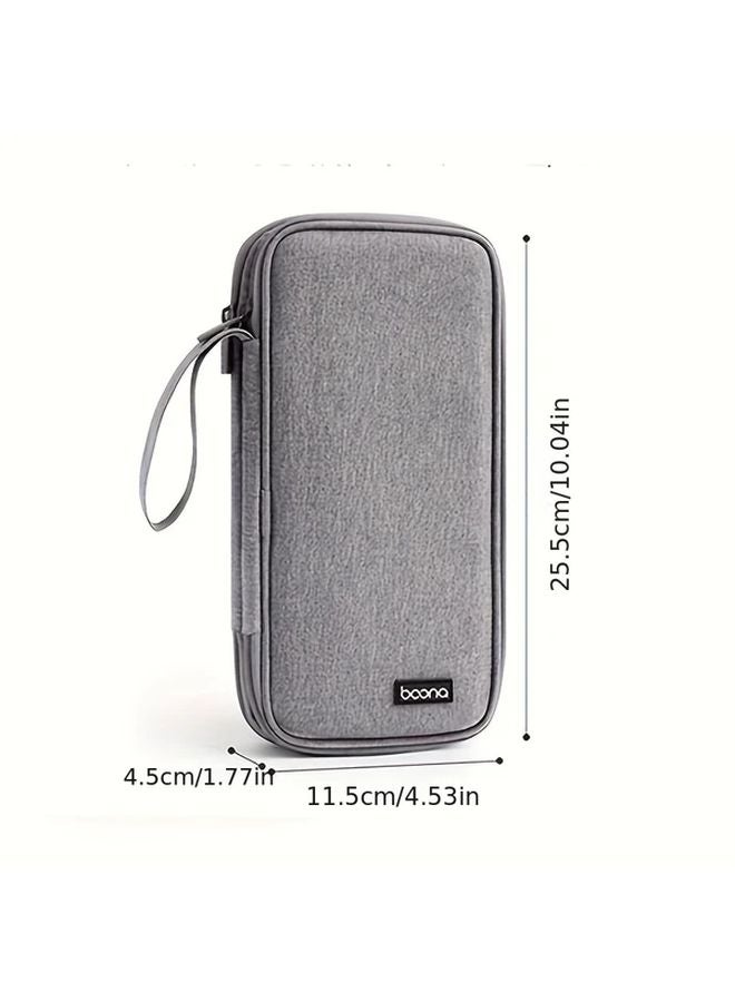 Grey 22 Slot USB Flash Drive Organizer Case Durable Polyester Storage Bag For Home Office - Image 3