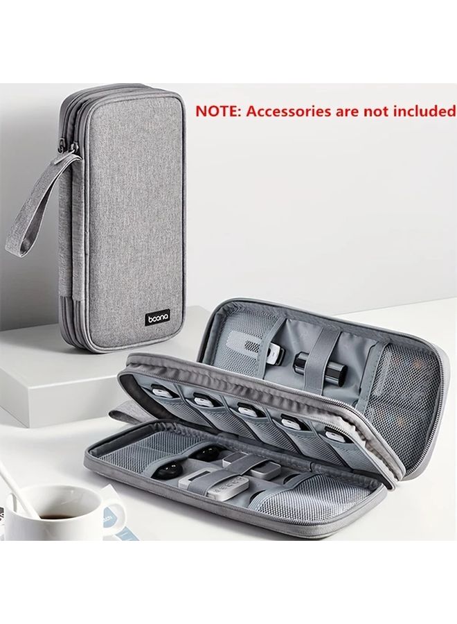 Grey 22 Slot USB Flash Drive Organizer Case Durable Polyester Storage Bag For Home Office - Image 2
