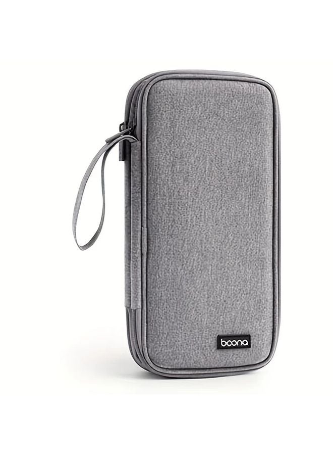 Grey 22 Slot USB Flash Drive Organizer Case Durable Polyester Storage Bag For Home Office - Image 1