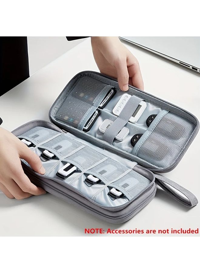 Grey 22 Slot USB Flash Drive Organizer Case Durable Polyester Storage Bag For Home Office - Image 4