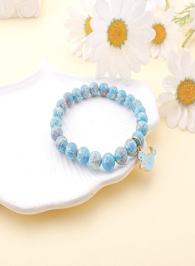 PARTNER Funny Harbor Seal 𝐁𝐫𝐚𝐜𝐞𝐥𝐞𝐭𝐬 𝐟𝐨𝐫 𝐖𝐨𝐦𝐞𝐧 Seal Gifts Sea Lion Gifts Ocean Animal Themed Gifts for Women Natural Stone Beaded Jewelry for Seal Lovers, 7 - Image 4