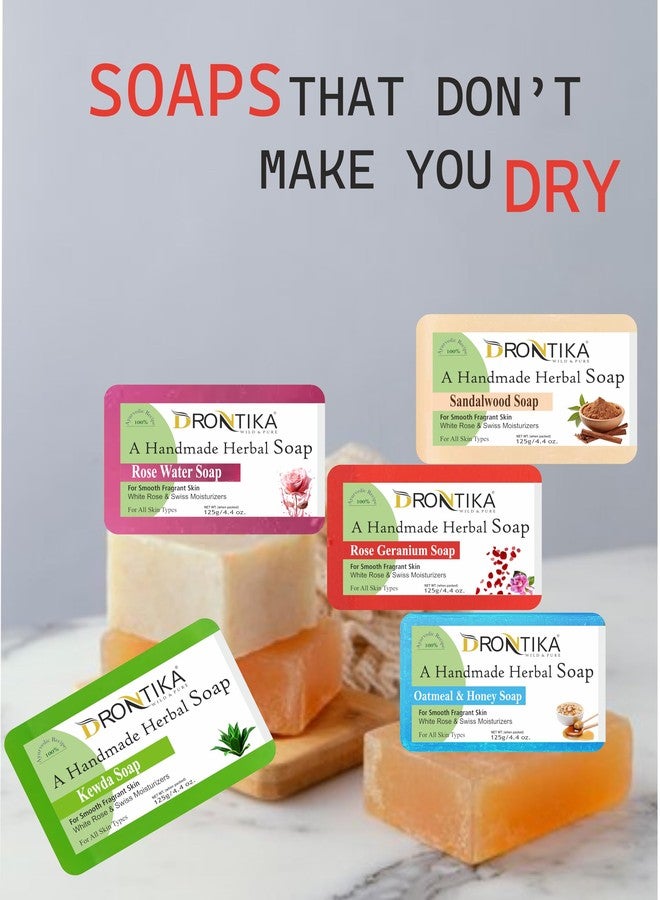 Drontika Natural Pure Neem Soap, 125g|Herbal Bathing Soap for Acne | Natural Soap with Essential Oils | Anti-Bacterial Soap | Suitable for All Skin Types | Pack of 4 - Image 3