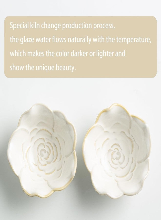 Mecaikru Ceramic Flower Jewelry Dish, Cute Jewelry Tray Vanity Organizer, Trinket Dish for Rings Earrings Keys, Aesthetic Room Decor for Bedroom Nightstand, Valentine's Mothers Day Gifts for Women (white) - Image 5
