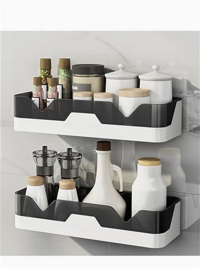 shower rack wall mount single pack bathroom storage rack stick-on rack makeup rack, shower organizer no drilling required Kitchen spice rack  1 pack - Image 2