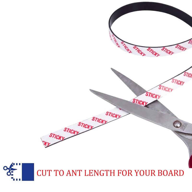 Towjug 20 Feet Magnetic Tape Roll with Self Adhesive Backing, 1/2 in Width Flexible Sticky Magnet Strips for Craft DIY Projects, Garage, Whiteboards and Fridge Organization-0.06" Thick - Image 4