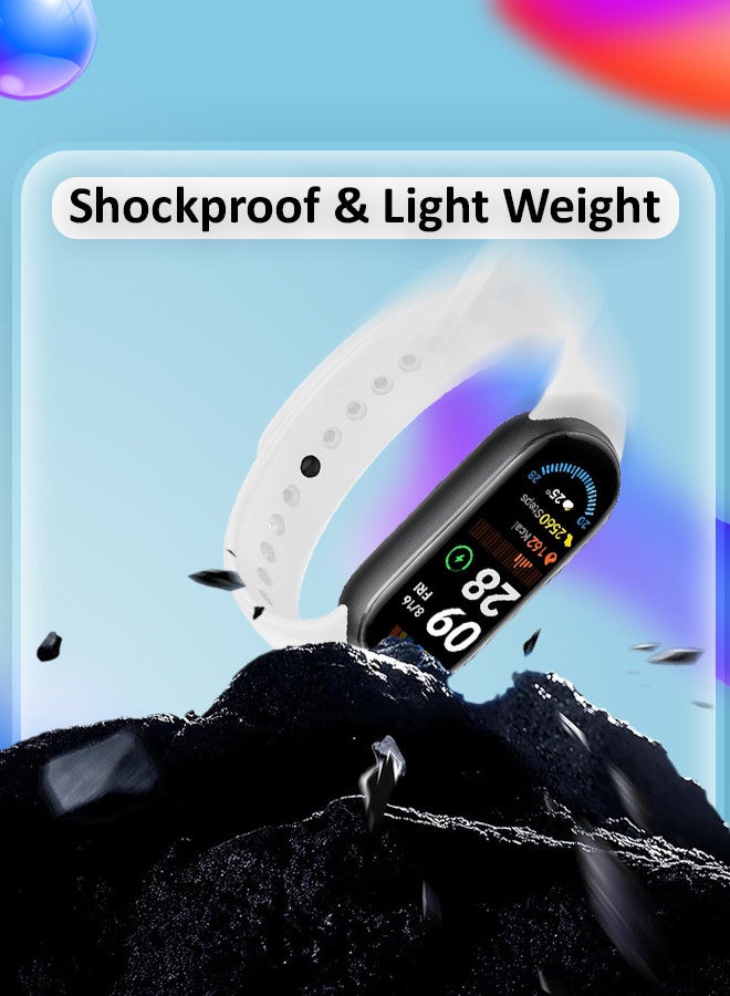 CATANES (لـ Mi Band 8 و 9) حزام بديل رياضي من السيليكون الناعم لسوار ساعة Xiaomi Mi Band 8 و 9 ملحقات للنساء والرجال باللون الأبيض - Image 5