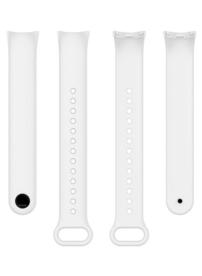 CATANES (لـ Mi Band 8 و 9) حزام بديل رياضي من السيليكون الناعم لسوار ساعة Xiaomi Mi Band 8 و 9 ملحقات للنساء والرجال باللون الأبيض - Image 2
