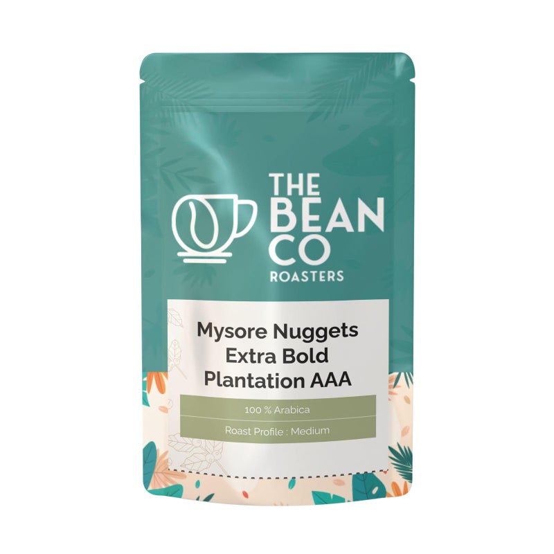 THE BEAN CO Mysore Nuggets Extra Bold AAA | Medium Roast | Roasted Coffee Beans | 100% Arabica (Whole Bean, 250 g) - Image 1
