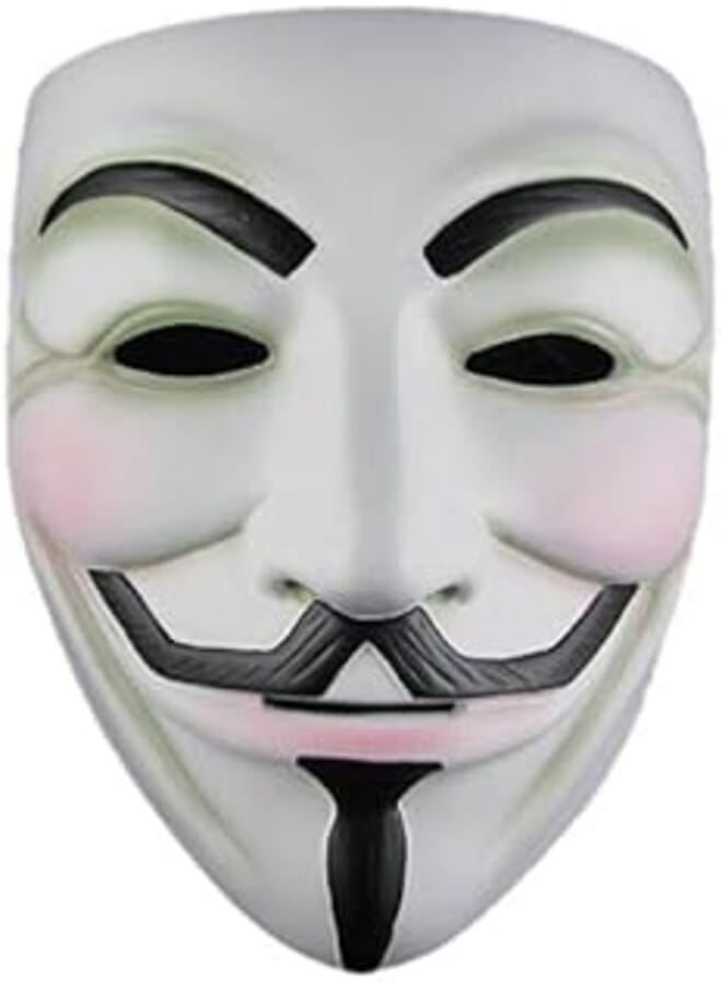 Ecosco Halloween Mask V For Vendetta Mask Resin White