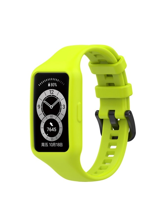 Loquat Suitable For Huawei Bracelet 6/7 One-piece Strap Glory Bracelet 6/7 One-piece All-inclusive Strap-Color:Lime Color  - Image 1