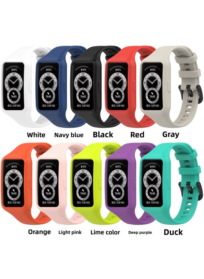 Loquat Suitable For Huawei Bracelet 6/7 One-piece Strap Glory Bracelet 6/7 One-piece All-inclusive Strap-Color:Lime Color  - Image 2