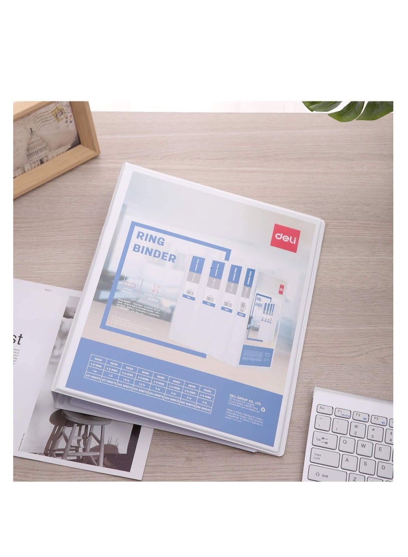 Deli 10-Piece Ring Binder White Two Rings 1Inch Wide  - Image 4