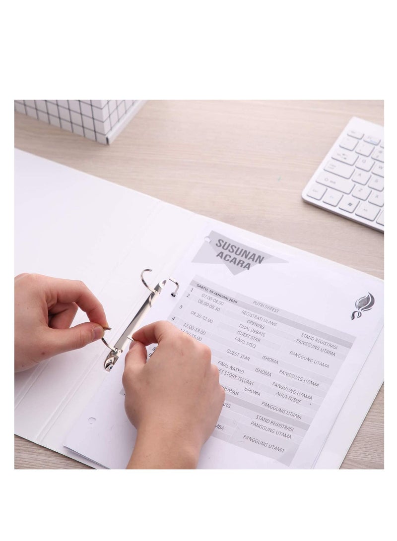 Deli 10-Piece Ring Binder White Two Rings 1Inch Wide  - Image 3