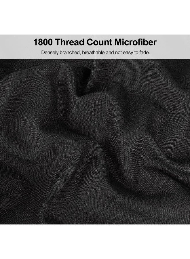 Lirex Pillow Cases (2 Pack), 1800 Thread Count Embroidered Queen Size Soft Brushed Microfiber Pillowcases, Machine Washable Wrinkle Free Breathable (Black, Queen) - Image 3