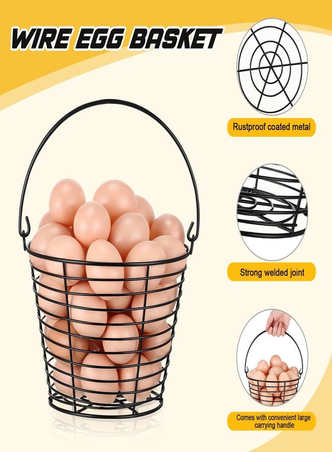 Tandefio 8 Pcs 8" Egg Basket for Storage Collecting Carrying and Transporting Chicken and Duck Eggs, Farm Grade Wire Storage Basket - Image 3