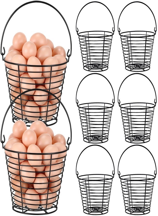 Tandefio 8 Pcs 8" Egg Basket for Storage Collecting Carrying and Transporting Chicken and Duck Eggs, Farm Grade Wire Storage Basket - Image 1