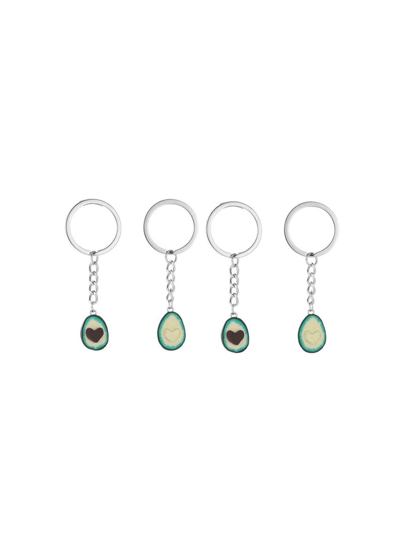 GGOOT 4Pcs Avocado Keychain, Cute Heart Shaped Avocado Keychain Set for Bestfriends and Couples for All Occasions - Image 1