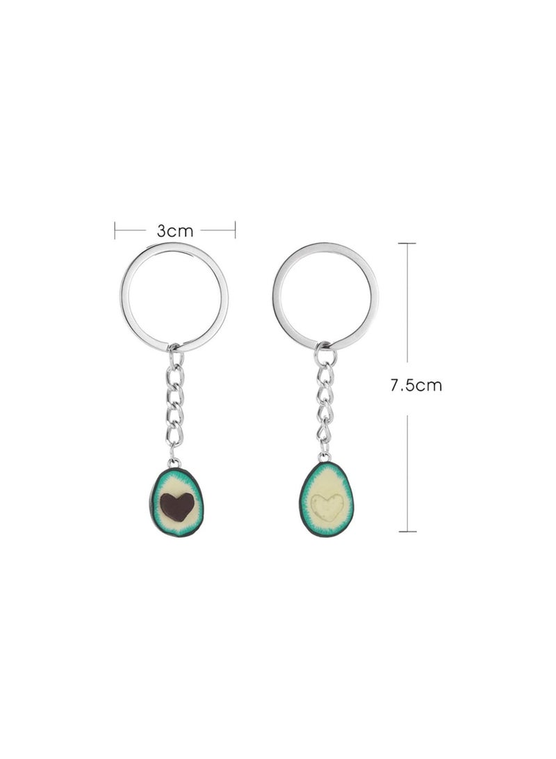 GGOOT 4Pcs Avocado Keychain, Cute Heart Shaped Avocado Keychain Set for Bestfriends and Couples for All Occasions - Image 2