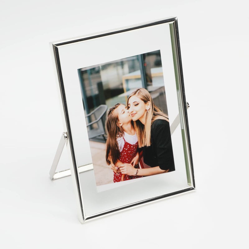 أهاجو Ahago Silver Floating Frame (5 "" x7 "" رأسية) للصورة 4x6 3.5x5 2x3 على الطاولة ، إطار صورة هدية راقية لمهرجان الزفاف أو المكتب د؟ - Image 1