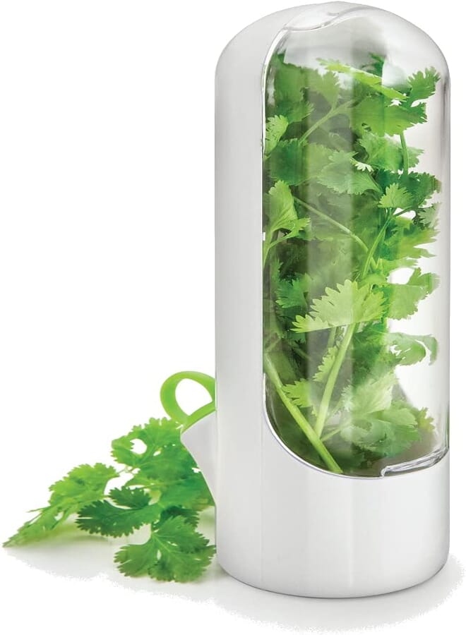 Cal Herb Saver - Fresh Herb Keeper Pods - Produce Keeper - Cilantro Containers for Refrigerator - Herb Storage Container for Fridge - Well-Packed Herb Holder - Preserve Herbs Longer - Well Sealing Lid