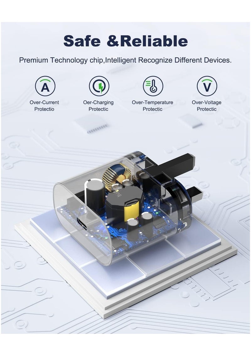 شاحن سريع 25 وات لهاتف Samsung Galaxy S22، S22Ultra، S22+، S21، S20، A32، A33، A53، A73، قابس شاحن USB C فائق السرعة مع كابل شحن من النوع C بطول 1.5 متر - Image 4